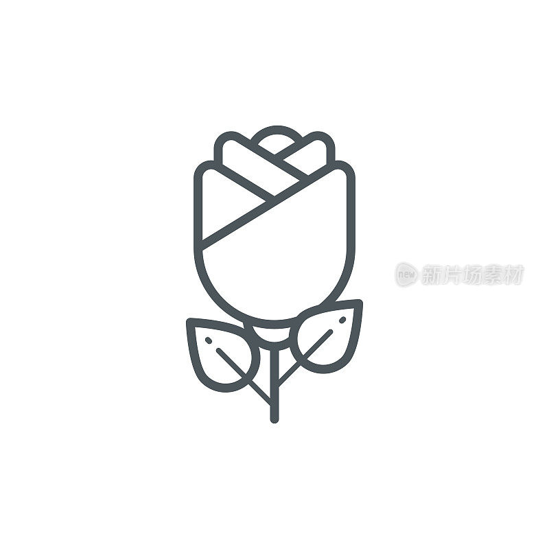 Rose flower outline icon